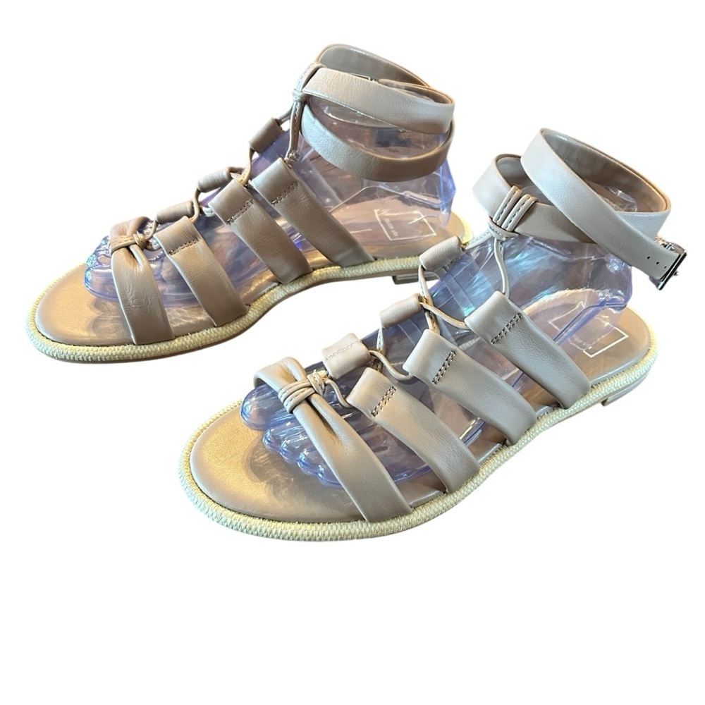 Dolce Vita Adison Tan Cafe Leather Ankle Strap Buckle Casual Sandals Size 9.5